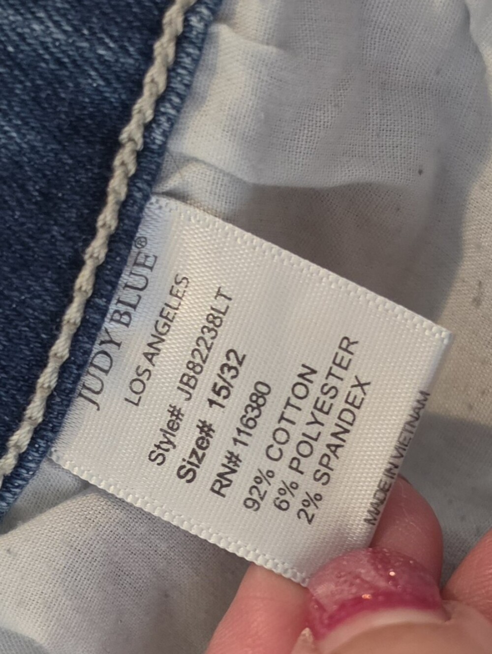 Judy Blue Boyfriend Fit High Rise Button Fly Distressed Jeans 15 32 14 16 - Picture 9 of 11